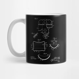 foot ball head gear Vintage Patent Hand Drawing Mug